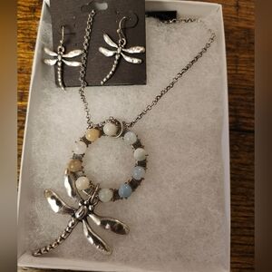 Dragonfly Necklace and Earring Set